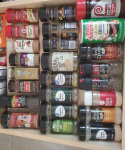 Rev-A-Shelf 16" 3 Tiered Seasoning Organizer, Trim-to-Fit Wooden Kitchen Draw and Cabinet Home Storage Insert, Pull Out Spice Rack, Maple, 4SDI-18 16 Inch 36 71TkVMW4BkL