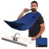 Beard King Beard Bib Apron - Christmas Gifts & Stocking Stuffers for Dad - As Seen on Shark Tank - Men's Hair Catcher for Shaving - Grooming Accessories - Packing Pouchl, Blue Blue (Deluxe Version) 40 71Tl0U KPL