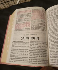 KJV Holy Bible, Giant Print Full-size Faux Leather Red Letter Edition - Thumb Index & Ribbon Marker, King James Version, Pink Leather Bound 54 71Tl23lLCL