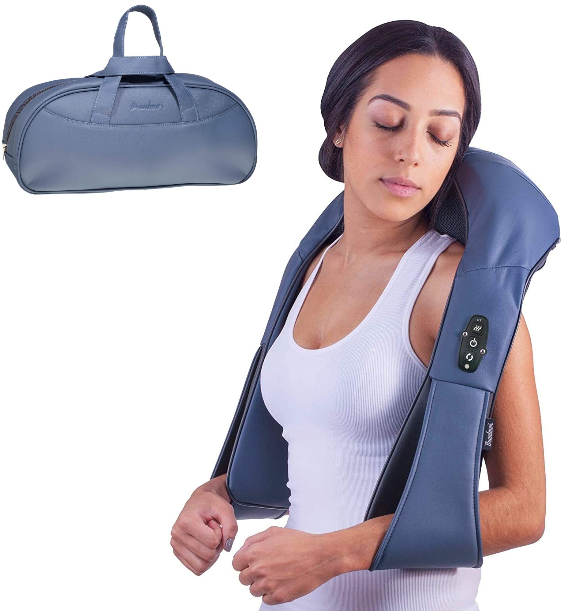 Bruntmor Cordless Rechargeable Neck & Back Pain Relief Products | Shiatsu Massager 3-D Deep Kneading Portable Full Body Massager Back Massager for Back Pain with Heat | Ideal for Relieving Shoulder 1 Bruntmor Cordless Rechargeable Neck & Back Pain Relief Products | Shiatsu Massager 3-D Deep Kneading Portable Full Body Massager Back Massager for Back Pain with Heat | Ideal for Relieving Shoulder