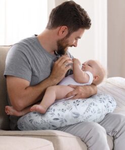 Boppy Nursing Pillow Original Support, Gray Taupe Leaves, Ergonomic Nursing Essentials for Bottle and Breastfeeding, Firm Fiber Fill, with Removable Nursing Pillow Cover, Machine Washable 21 71TmW4ObgOL