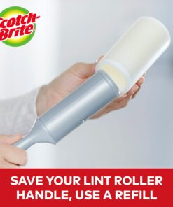 Scotch-Brite Lint Roller Refill, Works Great On Pet Hair, 60 Sheets ( Pack Of 6 ) ( Packaging May Vary ) White 6 Count (Pack of 1) 20 71TnR21uOL