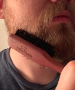 Beard Brush by ZilberHaar - Stiff Boar Bristles - Beard Grooming Brush for Men - Straightens and Promotes beard growth - Works with Beard Oil and Balm to Soften Beard – For beard kits - 6 inches long Brown 6 Inch (Pack of 1) 44 71TnaMQ6UPL