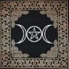 Altar Tarot Cloth: Triple Goddess With Pentagram - 24" x 24" (Gold/Silver on Black Pentacle/Pentagram) 56 71TncPM2l L