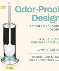 2 Pack Stainless Steel Modern Toilet Brush & Holder Set Bathroom Bowl Cleaner Brush with Caddy 2 Pack 11 71TnivNaJgL