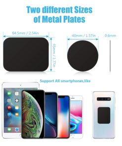 WixGear Mount Metal Plate with Adhesive for Magnetic Cradle-Less Mount - X4 Pack 2 Rectangle and 2 Round (Compatible with Magnetic mounts) (Black) Black 27 71Tnt9gn34L