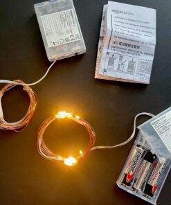 Amazon Basics 9ft 25 LED Fairy Lights, Battery Powered Outdoor String Lights for Bedroom, 2-pack (50 LEDs total), Warm White 25 LEDs, Fairy String - 2 pack 47 71ToI9RQk3L