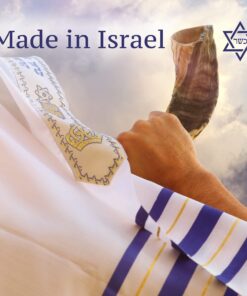 Alternative view of Polished Ram Horn Shofar with Wide Bend and Natural Colors