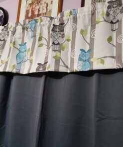 No. 918 Hoot Owl Print Semi-Sheer Rod Pocket Kitchen Curtain Valance, 56" x 14", Mocha Mocha Brown 56 in x 14 in 29 71ToUoTtfmL