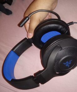 Razer Kraken X Ultralight Gaming Headset: 7.1 Surround Sound - Lightweight Aluminum Frame - Bendable Cardioid Microphone - for PC, PS4, PS5, Switch, Xbox One, Xbox Series X|S, Mobile - Black/Blue Classic Black/Blue 41 71ToZb7yXjL