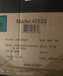 La-Z-Boy Delano Big & Tall Executive Office Chair, High Back Ergonomic Lumbar Support, Bonded Leather, Brown 52 71TpRBEeylL 1