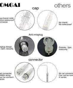 OMGAI LED Meteor Shower Rain Lights - Waterproof Drop Icicle Snow Falling Raindrop 30cm 8 Tubes Cascading Lights for Wedding Xmas Home Décor, Blue 17 71TptyC6Y2L