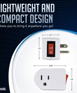 Luxtronic Grounded Power Adapter Switch - Electrical Outlet with On/Off Power Switch - 3-Prong Electric Plug with Red Light Indicator - ETL Listed (Pack of 2) Pack of 2 14 71TqpBlseyL