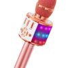 Ankuka Karaoke Microphone for Kids, Bluetooth Karaoke Microphone with LED Lights,Portable 4 in 1 Wireless Microphone Toys Christmas Birthday Gift Home Party Kids Toys for Girls Boys Adults(Rose Gold) Rose Gold 25 71TqqhxHJlL