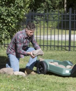 Simplay3 Yard and Garden Outdoor Cart - Long Handle Easy Turn 2 Wheel Heavy Duty Plastic Pull Cart for The Backyard 42 in. x 20 in. x 4 in. Bed, Green 11 71TrhN28kTL