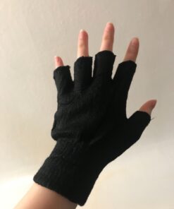 SATINIOR 2 Pair Unisex Half Finger Gloves Winter Stretchy Knit Fingerless Gloves in Common Size Black 17 71TsSSQ4aQL 1