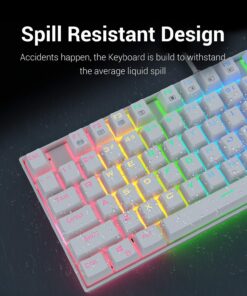 Redragon K552 Mechanical Gaming Keyboard RGB LED Backlit Wired with Anti-Dust Proof Switches for Windows PC (White, 87 Key Blue Switches) 87 Key Blue Switch White RGB Backlit 25 71TsU9shJjL