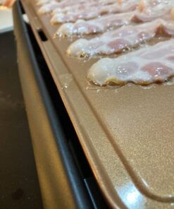 BELLA Electric Ceramic Titanium Griddle, Make 10 Eggs At Once, Healthy-Eco Non-stick Coating, Hassle-Free Clean Up, Large Submersible Cooking Surface, 10.5" x 20", Copper/Black 10.5" x 20" 37 71TsnjQhp0L