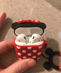 iFiLOVE Compatible with Airpods Case, Cute Cartoon Airpods Cover, Minnie Mouse Soft Silicone Shockproof Protective Case Cover Skin with Ring Buckle Holder for Apple Airpods 1 & 2 Charging Case(#2) #2 42 71TsoHRboXL