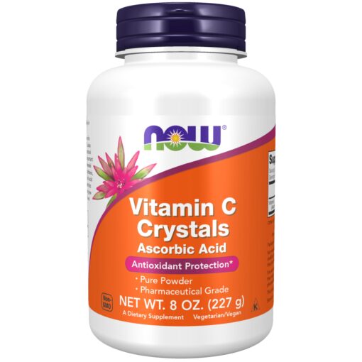 NOW Supplements, Vitamin C Crystals (Ascorbic Acid) Powder , Antioxidant Protection*, 8-Ounce 8 Ounce (Pack of 1)