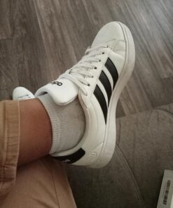 adidas Women's Grand Court 2.0 Tennis Shoe 8.5 White/Black/Black 23 71Tto3KSFHL