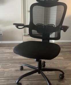 LANDOMIA Ergonomic Office Desk Chair - Mesh Office Chair with Flip up Arms & Adjustable Back Height - Comfortable Computer Task Chairs with Lumbar Support for Heavy People Black 35 71TvPeXvGL 1