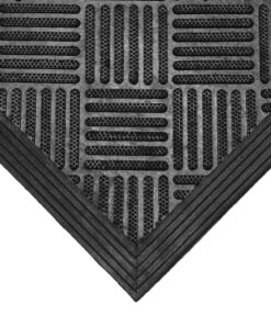 Rubber-Cal 03-235-CH"DuraScraper Checkered" Commercial Rubber Entrance Mat, 3/8" Thick x 3' x 5', Black 1-(Pack) 13 71TwMF2AWCL