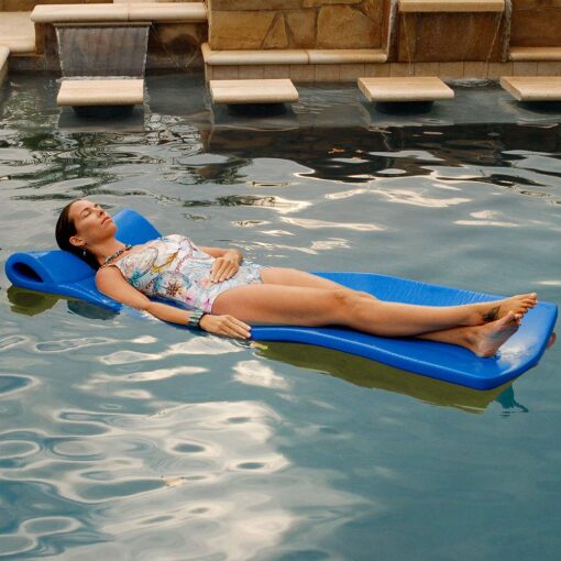 Texas Recreation Sunray 1.25" Thick Swimming Pool Foam Pool Floating Mattress, Bahama Blue