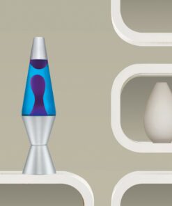 14.5-Inch Silver Base Lava Lamp with Purple Wax in Blue Liquid - 2118 Purple/Blue 18 71TwypCB2DL