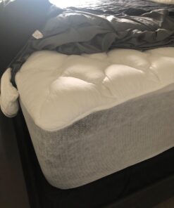 ExceptionalSheets Pillow Top Mattress Pad - Found in Marriott Hotels with Fitted Skirt and 18" Deep Pockets - Supportive Pillowtop Mattress Pad Cover with Cluster Fiber - King Size 27 71Tx6boII9L