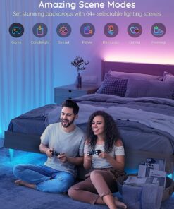 Govee Smart LED Strip Lights, 16.4ft WiFi LED Strip Lighting Work with Alexa and Google Assistant, 16 Million Colors with App Control and Music Sync LED Lights for Room, Kitchen, TV, Christmas 28 71TxD6ZDO8L