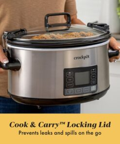 Crock-Pot 7 Quart Portable Programmable Slow Cooker with Timer and Locking Lid, Stainless Steel 41 71TyBWj20uL