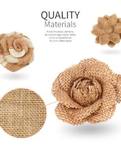LEOBRO 24PCS Burlap Flowers, 8 Styles Natural Handmade Rustic Rose Flower Bowknot with Faux Pearls for DIY Craft Bouquets Home Wedding Christmas Party Decoration 21 71TyJtd bFL