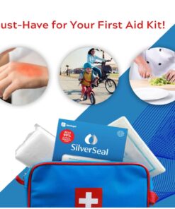 SilverSeal Burn and Wound Dressing | Hydrogel Pads with X-Static Silver | Soothing, Moist & Protective | Burns, Cuts & Wounds | 4 Sterile Dressings 4"x4" Patch (4 Count) 43 71TyXP8fv L