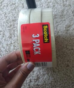 Scotch Painter's Tape 3436-3 Scotch Brand Home and Office, 70 in x 54.6 yd, 3-Pack Masking Tape, 0.75" Width, Tan, 3 Count 23 71TyZOEx7L
