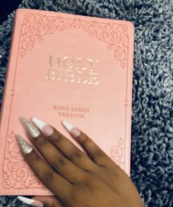 KJV Holy Bible, Giant Print Full-size Faux Leather Red Letter Edition - Thumb Index & Ribbon Marker, King James Version, Pink Leather Bound 49 71TyaotB9sL