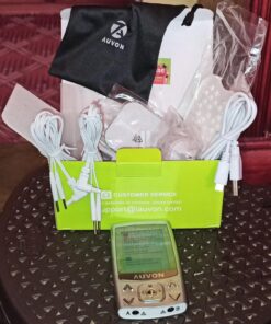 AUVON Dual Channel TENS EMS Unit 24 Modes Muscle Stimulator for Pain Relief, Rechargeable TENS Machine Massager with 12 Pads, ABS Pads Holder, USB Cable and Dust-Proof Storage Bag A Sliver 34 71TyfoqTlL