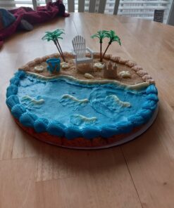 DecoSet® Beach Chair and Umbrella Tropical Beach Cake Decoration, 6 Piece Cake Topper Set, Palm Trees, Deck Chair, Beach Umbrella, Sand Castle and Bucket, Food Safe, Beach Chair & Umbrella DecoSet 28 71Tz3Azw5aL 1