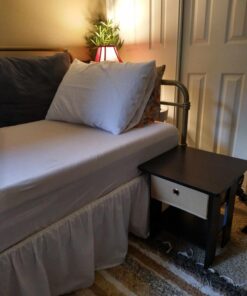 Furinno Andrey End Table / Side Table / Night Stand / Bedside Table with Bin Drawer, Espresso/Brown 1-Pack, Center Bin 46 71Tz3LgBCnL