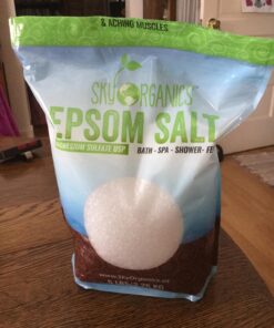 Sky Organics 5 lbs Epsom Salt - 100% Pure Magnesium Sulfate, USP Grade, Kosher, Non-GMO - Bath and Foot Soak, Soothing Body Soak. Made in USA, 48 71TzXvEsENL