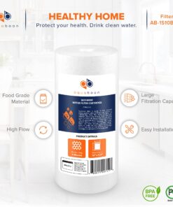 Aquaboon 4-Pack of 5 Micron 10"x4.5" Sediment Water Filter Replacement Cartridge | Whole House Sediment Filtration | Compatible with W15-PR, HD-950, WFHD13001B, GXWH35F, GXWH30C, HF45-10BLBK10PR 15 71TzaiMOhTS