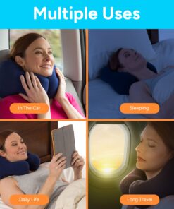Sunnybay Chiropractic Neck Pillow Recliner- Travel Pillow for Neck Therapy, Stress & Pain Relief - Therapeutics Neck Pillow - Original Neck Support (Medium, Navy Blue) Medium 18 71TzuEI35L 4