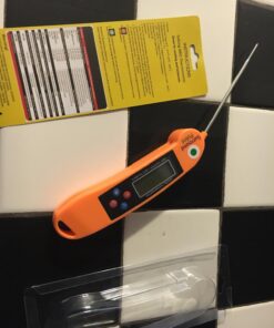 Digital Thermometer Talking Instant Read- Electronic BBQ- Great for Barbecue, Baking, Grilling, Cooking, All Food & Meat, Liquids- Collapsible Internal long Probe (Orange) By Surround Point 25 71U ec LyqL 2
