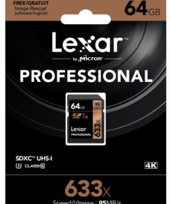 Lexar Professional 633x 64GB SDXC UHS-I/U3 Card (Up to 95MB/s Read) w/Image Rescue 5 Software - LSD64GCBNL633 6 71U zl6RggL