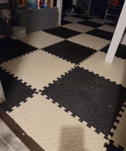 ProsourceFit Puzzle Exercise Mat ½”, EVA Interlocking Foam Floor Tiles for Home Gym, Mat for Home Workout Equipment, Floor Padding for Kids, Available in Packs of 24 SQ FT, 48 SQ FT, 144 SQ FT Black - 1/2 Inch - 24 Sq Ft - 6 Tiles 21 71U0Fc7YRL