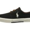POLO RALPH LAUREN Faxon Low-Top Canvas Sneaker 7.5 Polo Black Cream Canvas 17 71U1oZoVPeL