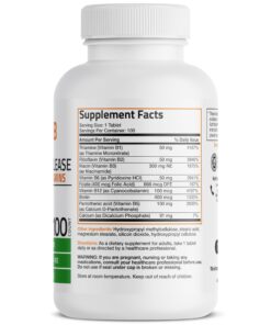 Bronson Super B Vitamin B Complex Sustained Slow Release (Vitamin B1, B2, B3, B6, B9 - Folic Acid, B12) Contains All B Vitamins 100 Tablets Unflavored 100 Count (Pack of 1) 14 71U2CTqvoOL