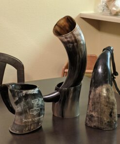 AleHorn Viking Horn Mug with Stand | Viking Drinking Horn Mug, Viking Cup | Handcrafted Tankard Mug, Viking Beer Mug | Viking Drinking Cup | Viking Mugs | Horn Cup - Viking Mug | Polished 20 oz XL - 20oz 35 71U3MaJS91L