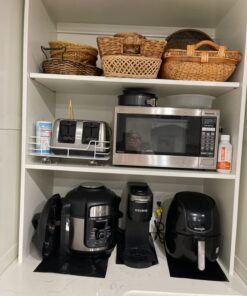 Household Essentials Glidez Powder-Coated Steel Pull-Out/Slide-Out Storage Organizer with Plastic Liner for Under Cabinet or Wire Shelf Use - 1-Tier Design - Fits Standard Size Cabinet or Shelf, White 15" 46 71U3u 31kdL