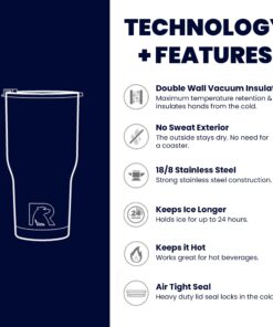 RTIC Double Wall Vacuum Insulated Tumbler, 20 oz, Stainless Steel 20 Ounce (Pack of 1) 27 71U4JR3jwUL